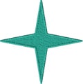 Embroidered Four-Point Star Patch Design Royalty Free Stock Photo