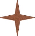 Embroidered Four-Point Star Patch Design Royalty Free Stock Photo