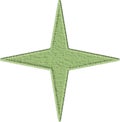 Embroidered Four-Point Star Patch Design Royalty Free Stock Photo