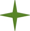 Embroidered Four-Point Star Patch Design Royalty Free Stock Photo