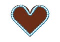 Embroidered gingerbread heart with copyspace