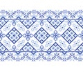 Embroidered good like old handmade cross-stitch ethnic Ukraine pattern. Ukrainian towel with ornament