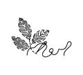 Embroidered, hand-drawn doodle in sketch style. Needle and thread. Embroidered leaves. Handmade. Thread. Vector simple Royalty Free Stock Photo