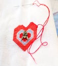 Embroidered heart Royalty Free Stock Photo