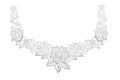 Embroidered lace trim over white