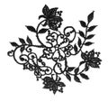 Embroidered lace trim over white Royalty Free Stock Photo