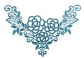 Embroidered lace trim over white Royalty Free Stock Photo