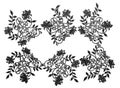 Embroidered lace trim over white Royalty Free Stock Photo