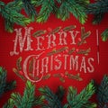 Embroidered Merry Christmas card