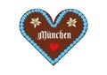 Embroidered Oktoberfest Munich gingerbread heart