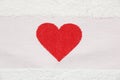 Embroidered red heart on a white background Royalty Free Stock Photo