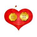 Embroidered red heart Royalty Free Stock Photo