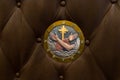 Embroidered religious symbol in the Church of Nativity in Bethlehem in the Palestinian Authority, Israel