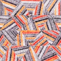 Embroidered seamless geometric pattern. Ornament for the carpet. Ethnic and tribal motifs. Vintage grunge texture. Colorful print Royalty Free Stock Photo