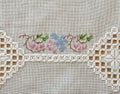 Embroidered table cloth Royalty Free Stock Photo