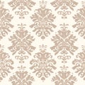 Retro Charm: Beige Damask Background Design In Color Sand