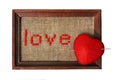 Embroidered word love