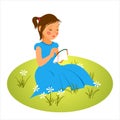 Embroiderer girl Royalty Free Stock Photo