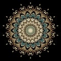 Embroidery Baroque vector mandala pattern. Colorful floral ornate grunge background. Tapestry vintage design. Carpet Royalty Free Stock Photo