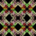 Embroidery Baroque vetor seamless pattern.