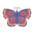 Embroidery butterfly. decoration design for clothing. isolated