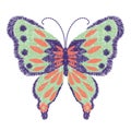 embroidery butterfly design for clothing. insect vector