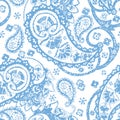 Embroidery or colored fabric pattern texture repeating seamless. Seamless watercolor blue and white pattern.