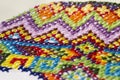 Embroidery colorful thread Navajo ornament Royalty Free Stock Photo