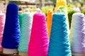 Embroidery colorful thread spools Royalty Free Stock Photo