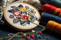 Embroidery creative handicraft hobby. Generate ai