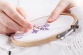 Embroidery and cross stitch accessories. Royalty Free Stock Photo