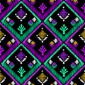 Embroidery design seamless folk boho pattern