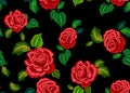 Embroidery ethnic pattern with red roses for fashion wearing.