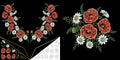 Embroidery floral neckline design Royalty Free Stock Photo