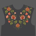 Embroidery floral neckline design Royalty Free Stock Photo