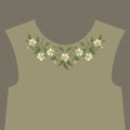 Embroidery floral neckline design Royalty Free Stock Photo