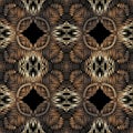 Embroidery floral vector seamless pattern. Baroque ornaments. Grunge background. Tapestry wallpaper. Embroidery grungy damask