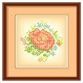 Embroidery, Flower Bouquet, Picture Frame, Mat