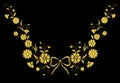 Embroidery flower necklace ornament field rustic gold vintage bow