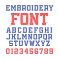 Embroidery font