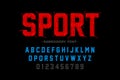 Embroidery font, sports style