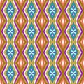 Embroidery geometrics ethnic oriental ikat patterns on orange background