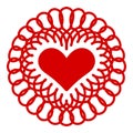 Embroidery heart icon, simple style