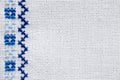 Embroidery texture. Cross stitch. Royalty Free Stock Photo