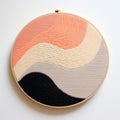 Minimal Textile Art: Sequined Wave Embroidery By Kate Fabrizi Art