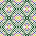 Embroidery illustration design seamless multicolor pattern template in tribal style