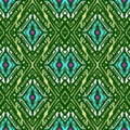Embroidery illustration design seamless multicolor pattern template in tribal style