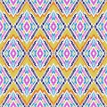 Embroidery illustration design seamless multicolor pattern template in tribal style