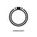 embroidery isolated icon. simple element illustration from sew concept icons. embroidery editable logo sign symbol design on white Royalty Free Stock Photo