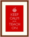 Embroidery, Keep Calm and Teach On Cross Stitch in Wood Frame
